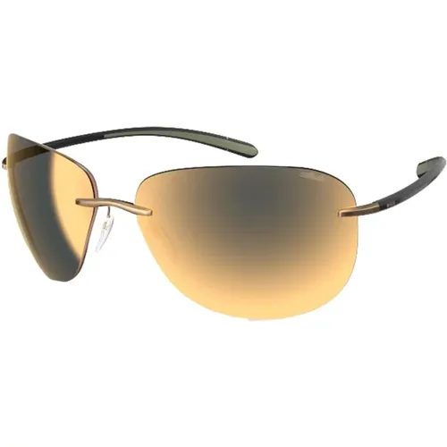 Sunglasses, unisex, , Size: ONE SIZE Bayside 8729 Sunglasses Black Desert Beige/Gold - Silhouette - Modalova