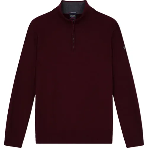 Turtlenecks, male, , Size: M Bordeaux Sweaters by Maglia - PAUL & SHARK - Modalova