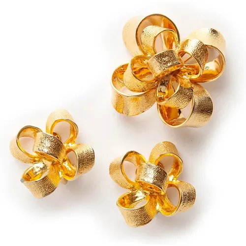 Pre-owned Jewellery, female, , Size: ONE SIZE Tied ribbon clip on earrings and brooch - Kenneth Jay Lane Pre-owned - Modalova