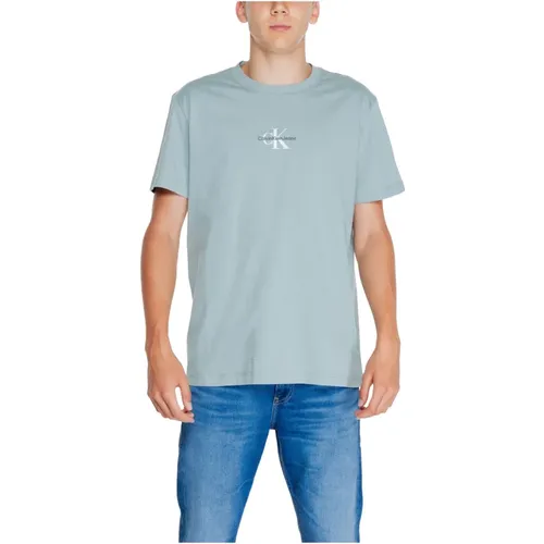 Grünes Einfaches Rundhals T-Shirt - Calvin Klein Jeans - Modalova