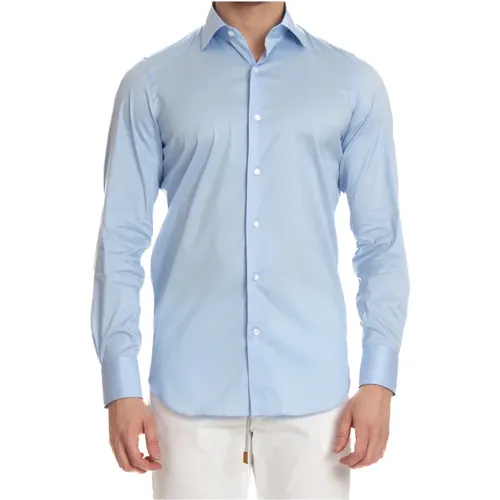 Clear Stretch Poplin Shirt , male, Sizes: 3XL, 4XL, 2XL, M, XL - Finamore - Modalova