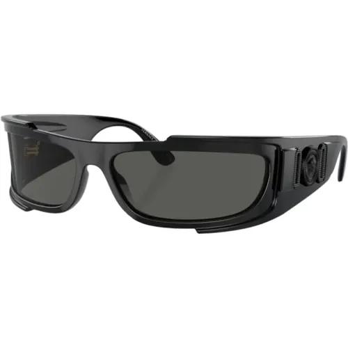 Schwarze Sonnenbrille mit Original-Etui , Herren, Größe: 67 MM - Versace - Modalova
