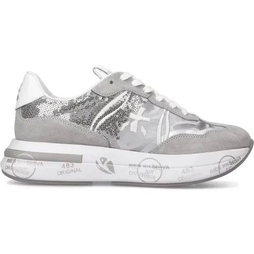 Silver High Top Sneakers Women , female, Sizes: 4 UK, 5 UK, 3 UK, 6 UK, 7 UK - Premiata - Modalova