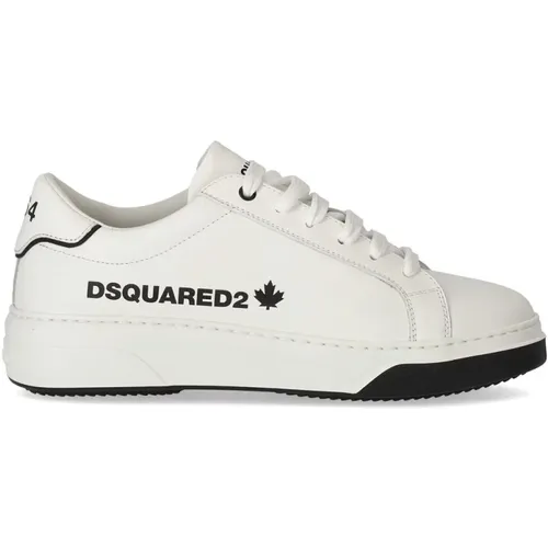 Weiße Leder Bumper Sneaker mit Logo - Dsquared2 - Modalova