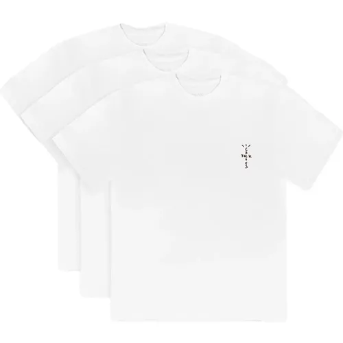 Limitierte Auflage CJ T-Shirt Pack Weiß , Herren, Größe: M - Travis Scott - Modalova