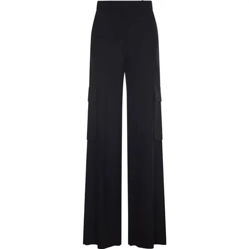 Schwarze Lange Hose , Damen, Größe: S - Max Mara - Modalova