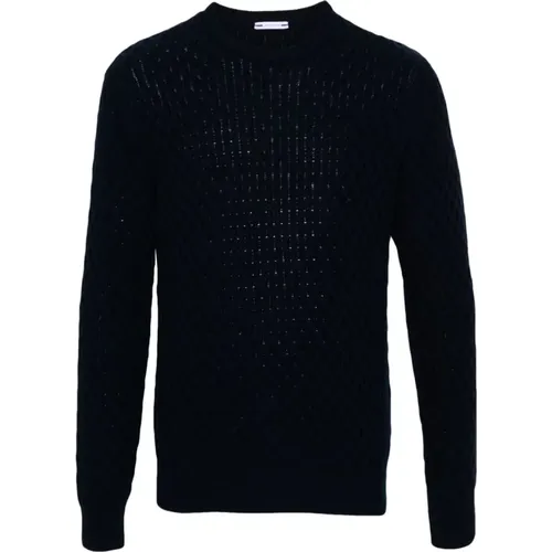 Navy 3D-Knit Sweater , male, Sizes: L, M - Jacob Cohën - Modalova