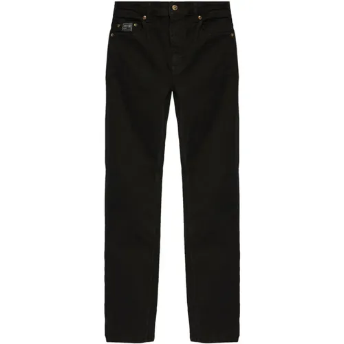 Schwarze Baumwollmischung Straight Leg Jeans , Herren, Größe: W36 - Versace Jeans Couture - Modalova