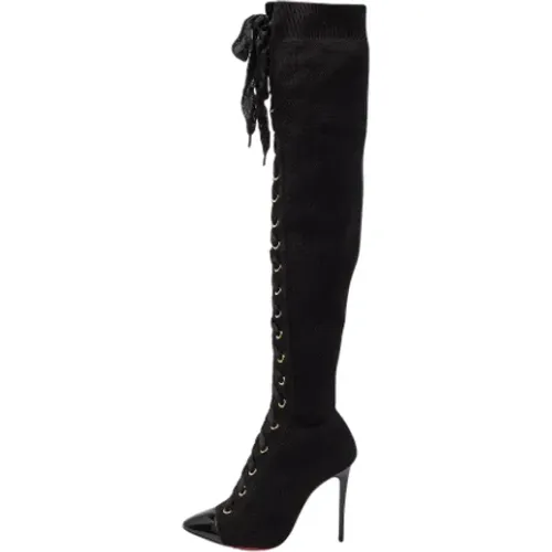 Pre-owned Fabric boots , female, Sizes: 1 UK - Christian Louboutin Pre-owned - Modalova