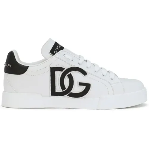 Weiße Portofino Logo Sneakers , Damen, Größe: 41 EU - Dolce & Gabbana - Modalova