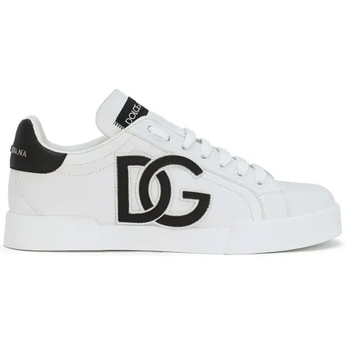 Weiße Portofino Logo Sneakers , Damen, Größe: 36 EU - Dolce & Gabbana - Modalova