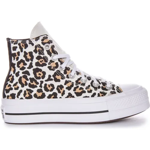 Leopard Print Platform Sneakers , female, Sizes: 4 UK - Converse - Modalova
