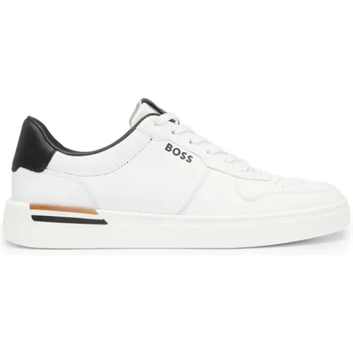 Umweltfreundliche weiße Sneakers mit farbigen Streifen , Herren, Größe: 41 EU - Hugo Boss - Modalova