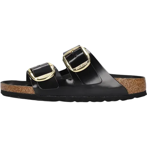 Schwarze Leder Pantoletten Arizona Damen , Damen, Größe: 39 EU - Birkenstock - Modalova