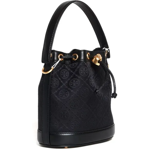 Fabric Leather Bucket Bag , female, Sizes: ONE SIZE - TORY BURCH - Modalova