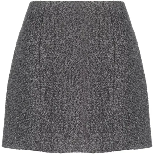 Short Skirts, female, , Size: M Anthracite Grey Textured-Knit Mini Skirt - Patou - Modalova