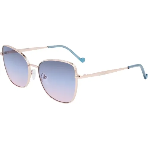 Sunglasses, female, , Size: 55 MM Rose Gold/Blue Shaded Sunglasses Lj141S - Liu Jo - Modalova