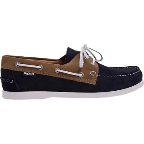 Guersey Bicolour Suede Boat Shoes , male, Sizes: 8 UK, 9 UK, 7 UK - Hackett - Modalova