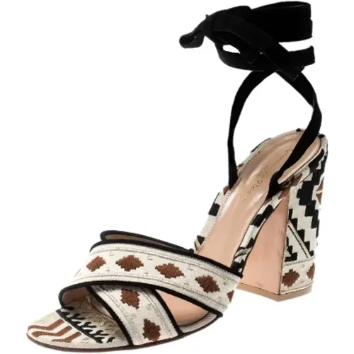 Pre-owned Sandals, female, , Size: 9 1/2 US Pre-owned Canvas sandals - Gianvito Rossi Pre-owned - Modalova