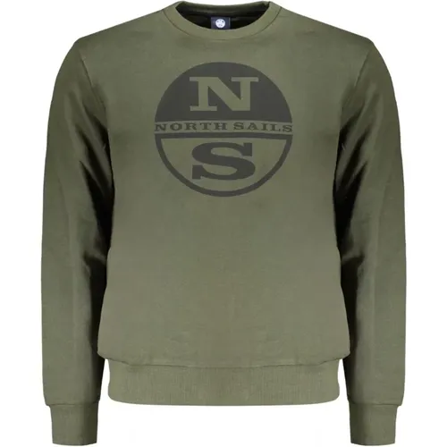 Grüner Langarm-Sweatshirt mit Druck , Damen, Größe: L - North Sails - Modalova