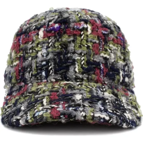 Caps, female, , Size: M Multicoloured Wool Visor Cap - ETRO - Modalova