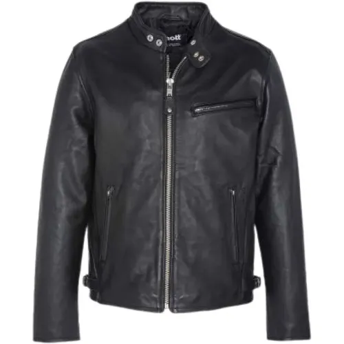 Classic Caf Racer Leather Jacket , male, Sizes: XL - Schott NYC - Modalova