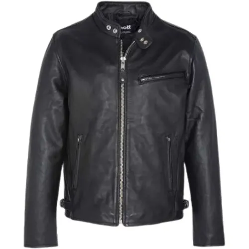 Classic Caf Racer Leather Jacket , male, Sizes: XL, L, M, 2XL - Schott NYC - Modalova