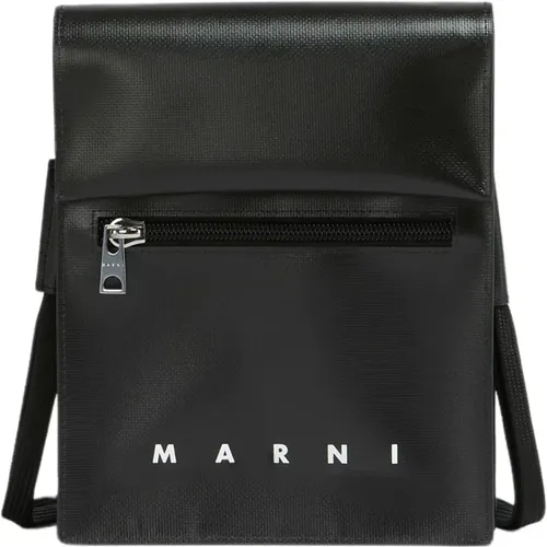 Cross Body Bags, male, , Size: ONE SIZE Pouch with shoelace strap - Marni - Modalova