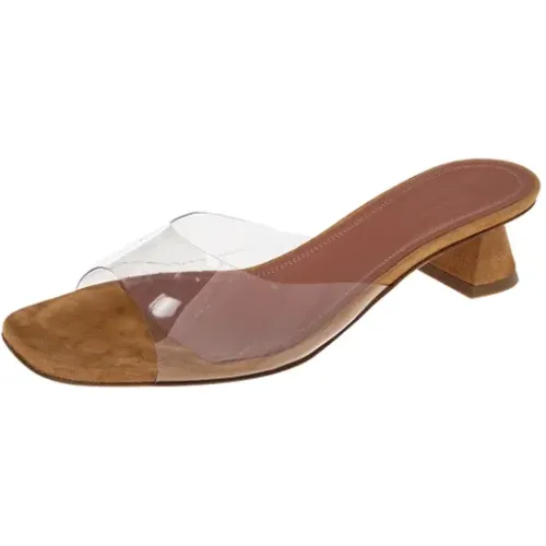 Pre-owned Sandals, female, , Size: 9 1/2 US Pre-owned Suede sandals - Amina Muaddi Pre-owned - Modalova