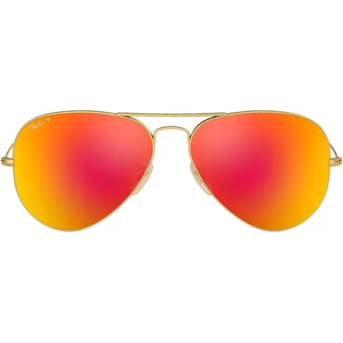 Sunglasses, male, , Size: 58 MM Aviator Flash Polarized Sunglasses - Ray-Ban - Modalova