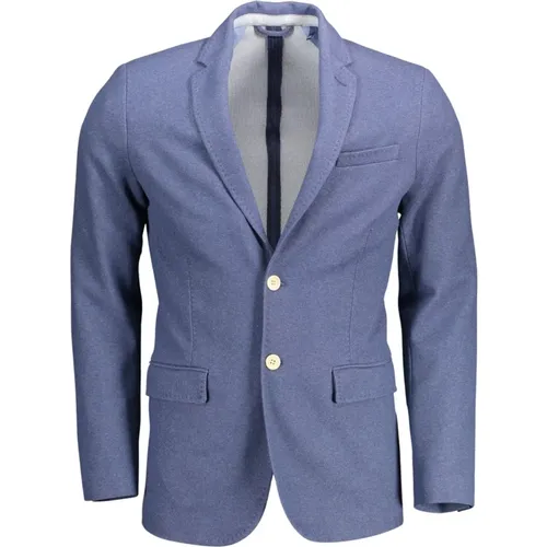 Blazers, male, , Size: M Slim-Fit Jacket with Ele Details - Gant - Modalova