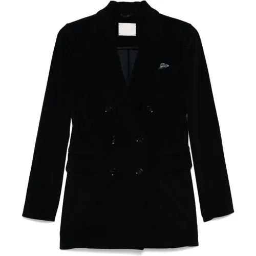 Blazers, female, , Size: XS Corduroy Double-Breasted Jacket - Circolo 1901 - Modalova