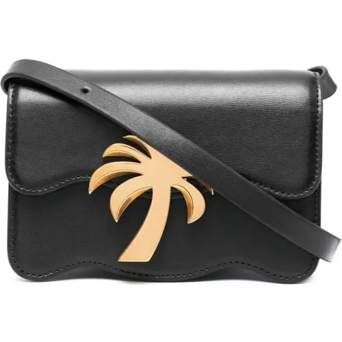 Schwarze Palm Beach Crossbody Mini Tasche , Damen, Größe: ONE Size - Palm Angels - Modalova