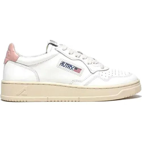 Rosa Vintage Stil Leder Sneakers , Damen, Größe: 36 EU - Autry - Modalova