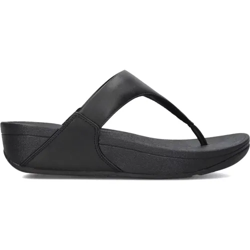 Schwarze Leder Pantoletten , Damen, Größe: 42 EU - FitFlop - Modalova