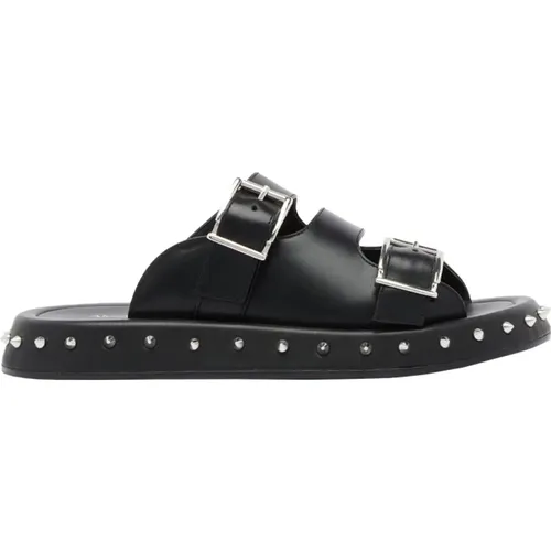 Leather Low Sandals with Studs , female, Sizes: 8 UK, 6 1/2 UK, 5 UK, 3 1/2 UK, 6 UK, 7 UK - alexander mcqueen - Modalova