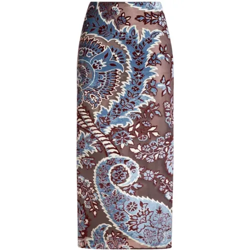 Paisley Jacquard Midi Skirt , female, Sizes: S, M - ETRO - Modalova