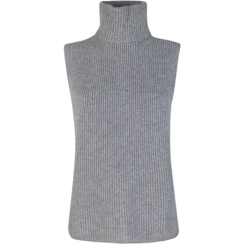 Slim Fit High Neck Wolle Kaschmir Pullover , Damen, Größe: S - Max Mara Studio - Modalova