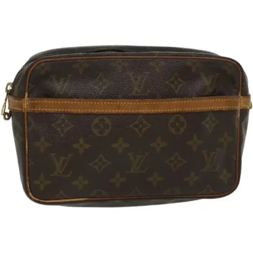 Pre-owned Brunt Lerret Louis Vuitton Compiegne Clutch Bag , unisex, Sizes: ONE SIZE - Louis Vuitton Vintage - Modalova