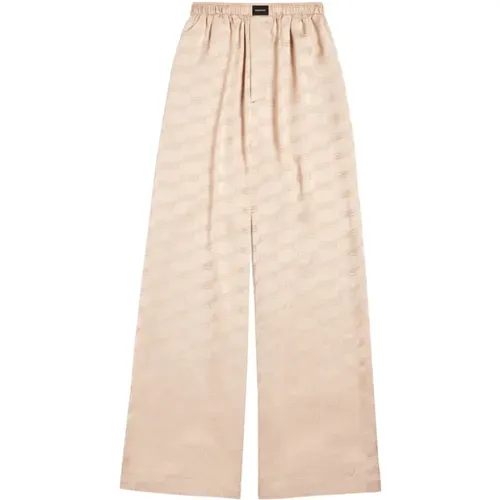 Satin Monogram Pajama Trousers , female, Sizes: S, XS - Balenciaga - Modalova