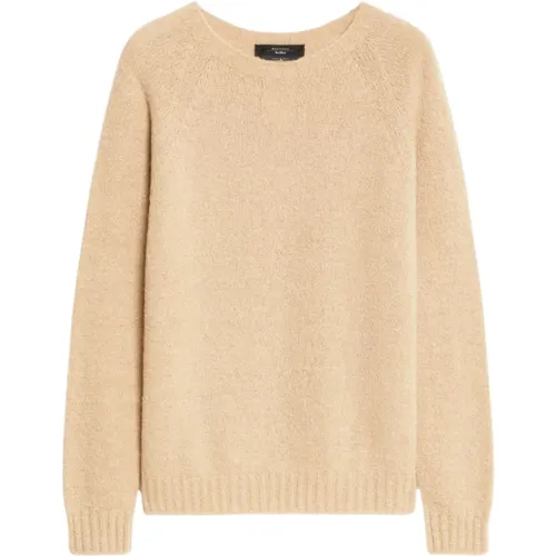 Weicher Alpaka Baumwolle Rundhals Pullover , Damen, Größe: L - Max Mara Weekend - Modalova