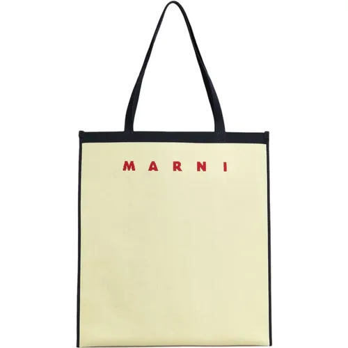 Tote Bags, male, , Size: ONE SIZE Color Block Shoulder Bag - Marni - Modalova