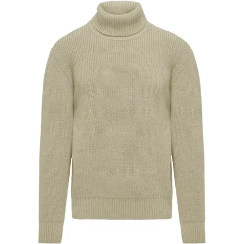 Turtlenecks, male, , Size: 3XL Ribbed Turtleneck in Wool Blend - BomBoogie - Modalova