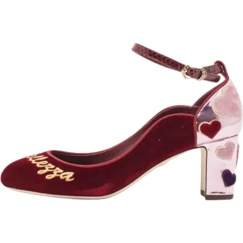 Pre-owned Pumps, female, , Size: 8 US Pre-owned Velvet heels - Dolce & Gabbana Pre-owned - Modalova