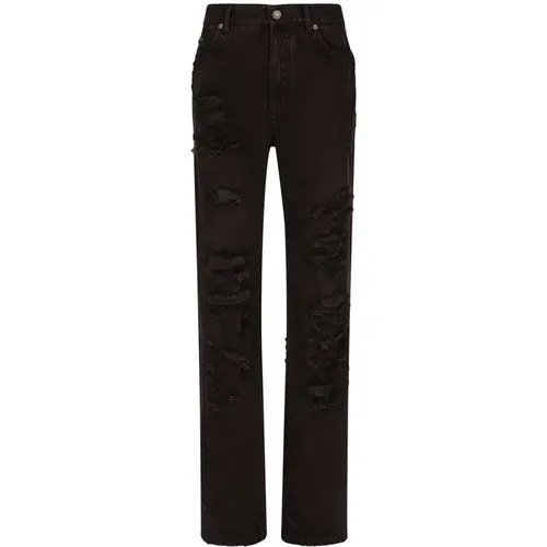 High-waisted Straight Leg Jeans , female, Sizes: S, 2XS, XS - Dolce & Gabbana - Modalova