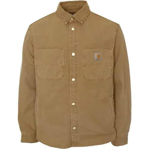 Canvas-Overshirt mit Druckknöpfen , Herren, Größe: M - Carhartt WIP - Modalova