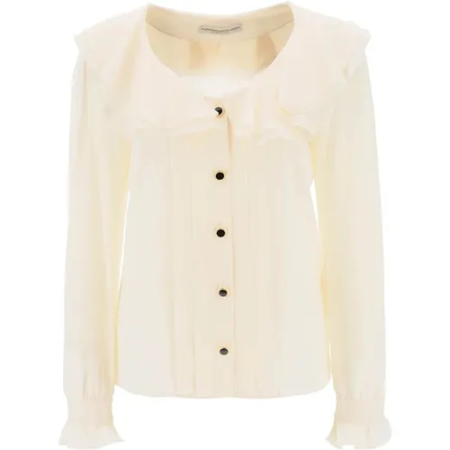 Klassische Weiße Button-Up Bluse - Alessandra Rich - Modalova