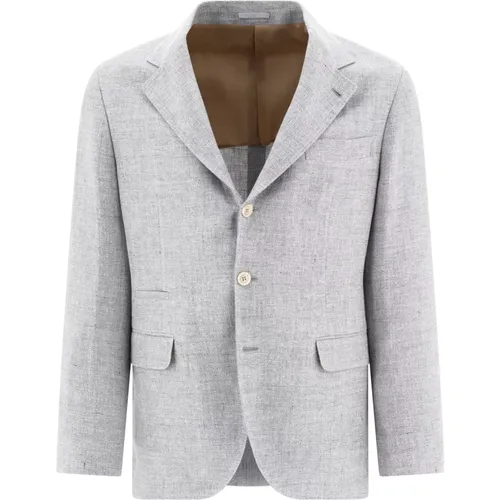 Deconstructed Leinen Wolle Seiden Blazer - BRUNELLO CUCINELLI - Modalova