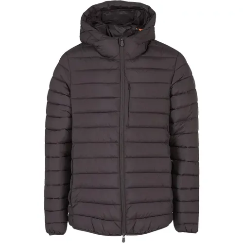 Hooded Puffer Coat with Zipper and Chest Pocket , male, Sizes: 2XL, XL - Save The Duck - Modalova