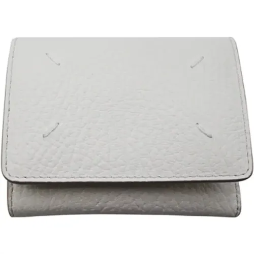 Weiße Tri-Fold Lederbrieftasche - Stilvoll und Funktional - Maison Margiela - Modalova